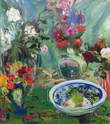 still life -The Spanish bowl, and first apple